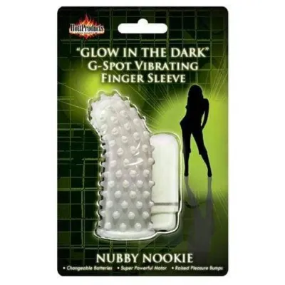 Glow in the Dark Vibrating Nubby Nookie Finger Sleeve