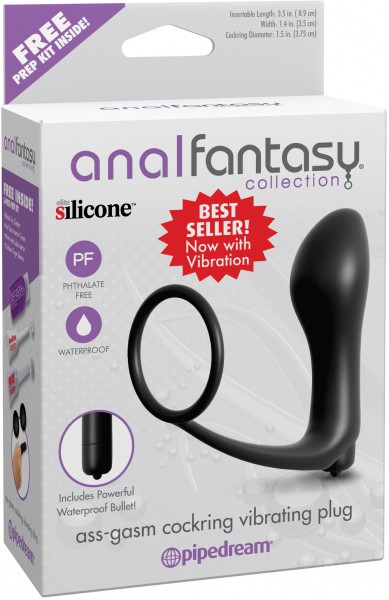 Ass-Gasm Cockring Plug Vibrating