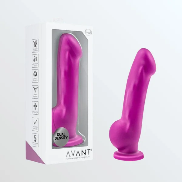 Avant D7 Ergo Silicone Suction Cup Dildo by Blush - Violet