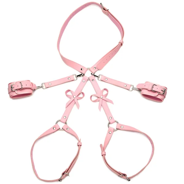Strict Bondage Harness with Bows - X-Large / XX-Large, Pink