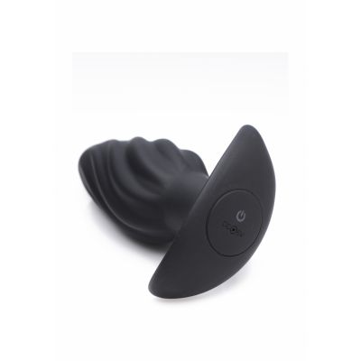 7X Swirled Thumping Anal Plug Black How To Use A Butt Plug