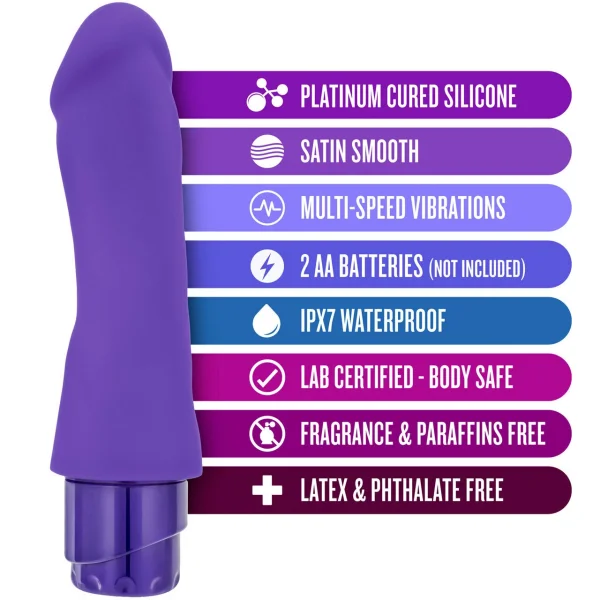 Luxe Marco Silicone Vibrating Dildo by Blush Novelties - Purple