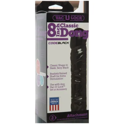 Vac U Lock Codeblack 8 Inch Classic Dong