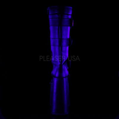 7 inches PF Knee High Boot W 4 Buckle Straps Inner Metal Zipper