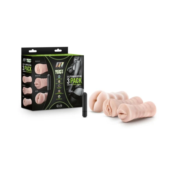 M For Men 3pk Self Lube Vibrating Stroker Kit — image 13 of 13