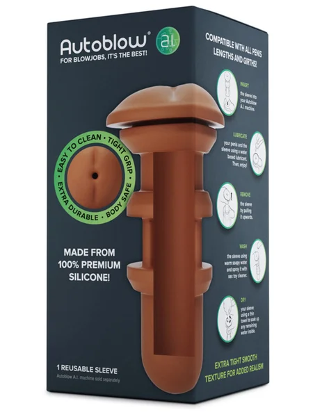 Autoblow A.I. Silicone Anus Sleeve - Brown — image 5 of 11