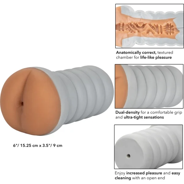 Gripper Ribbed Tight Ass Brown Masturbator