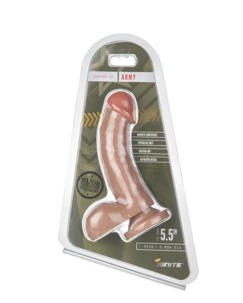 Major Dick Army Curved Up Caramel Tan Dildo — image 4 of 4
