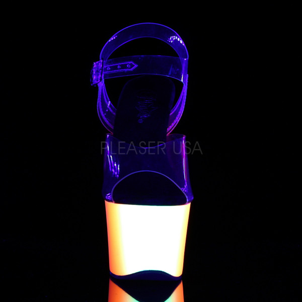 7 inches Heel, 2 3/4 inches PF Ankle Strap Sandal W/Neon MC PF Bottom — image 6 of 8