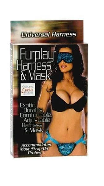 Furplay Harness and Mask - Blue Leopard