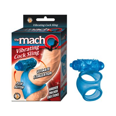 The Macho Vibrating Cocksling Waterproof Blue