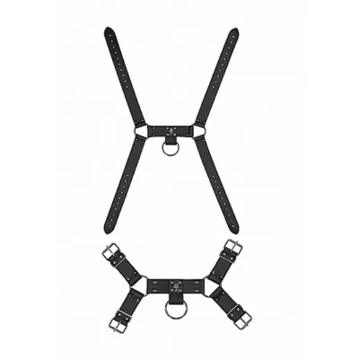 Ouch Skulls And Bones Male Harness With Skulls Spikes Black One Size