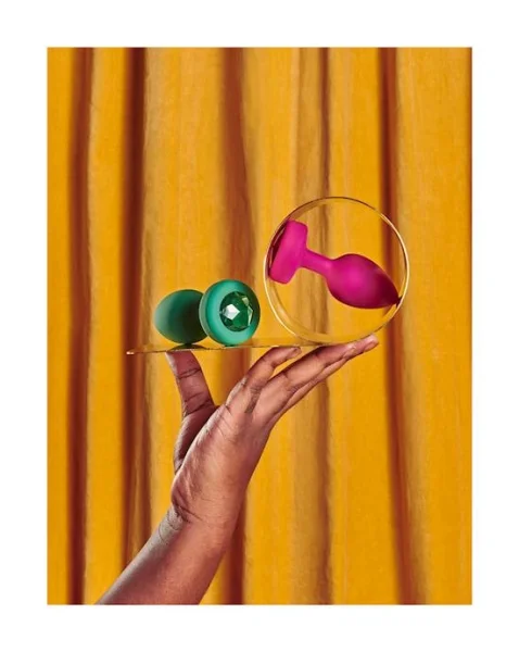 B-vibe Vibrating Jewel Plug - Green - M/l