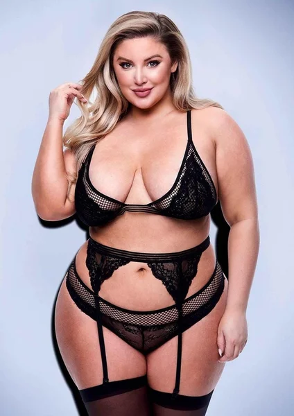 3 Piece Lace & Mesh Bra Garter Panty Set — image 12 of 13