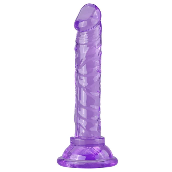6 Inch Slim Beginner's Veined Jelly Dildo — image 17 of 23