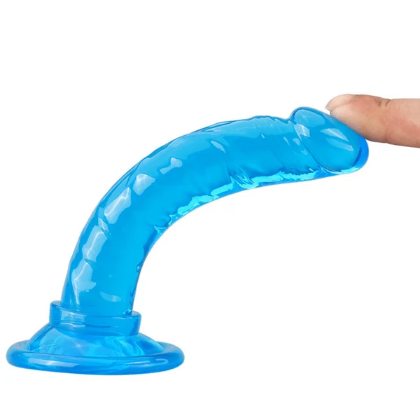 6 Inch Slim Beginner's Veined Jelly Dildo — image 23 of 23