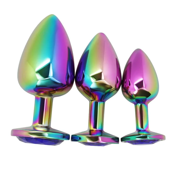 Rainbow Metal Anal Plug With Jewel — image 16 of 16