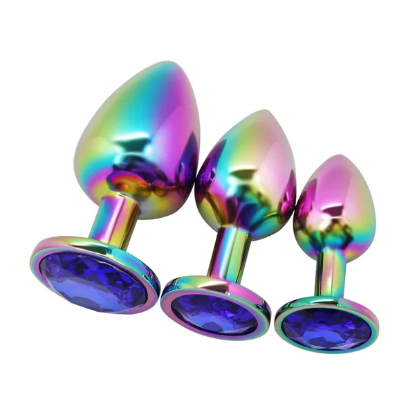 Rainbow Metal Anal Plug With Jewel — image 15 of 16