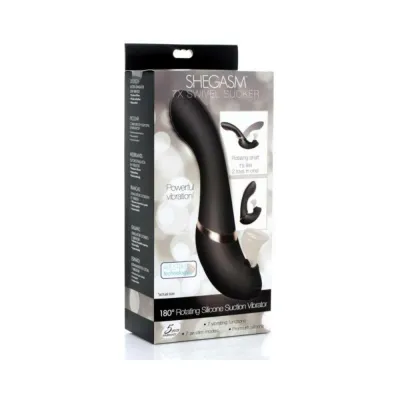 Shegasm 180 Rotating Suction Vibe Black