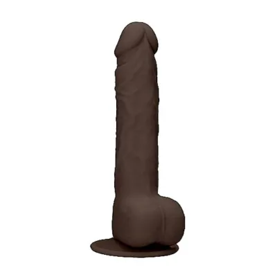 Silicone Dildo With Balls Brown 9 4 Inch