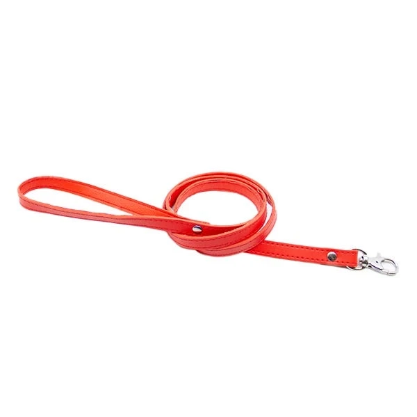 Love In Leather Faux Fur Lined Collar and Lead with Metal Detail