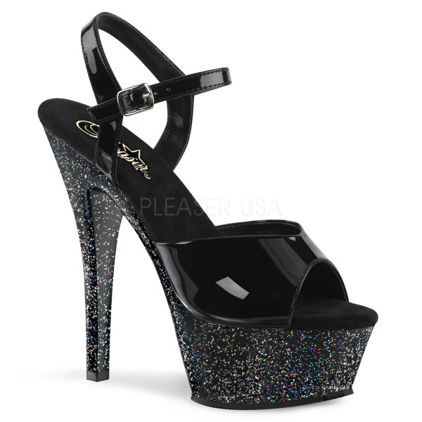 6 inches Heel, 1 3/4 inches PF Ankle Strap Sandal W/Mini Glitters — image 5 of 8
