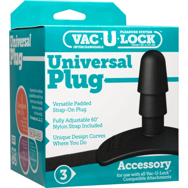 Vac-U-Lock™ Black Universal Strap-On Plug