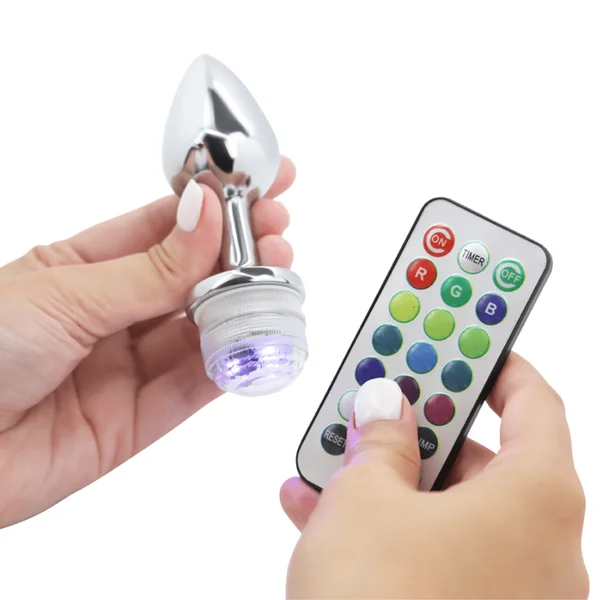 Light-Up Metal Anal Plug with Remote — image 14 of 19