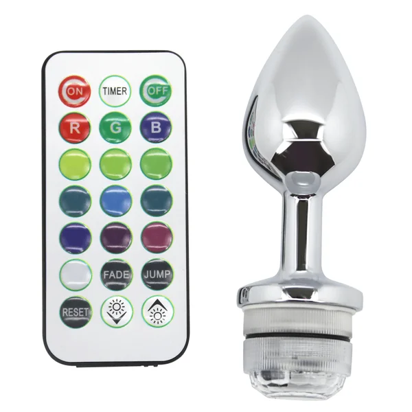 Light-Up Metal Anal Plug with Remote — image 15 of 19
