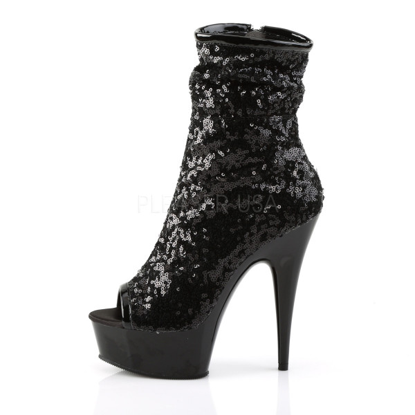 6 inches Heel, 1 3/4 inches PF Peep Toe Sequins Ankle Boot, Side Zip — image 7 of 8