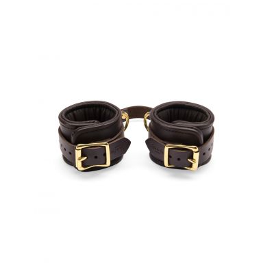 Coco de Mer Leather Wrist Cuffs L XL Brown