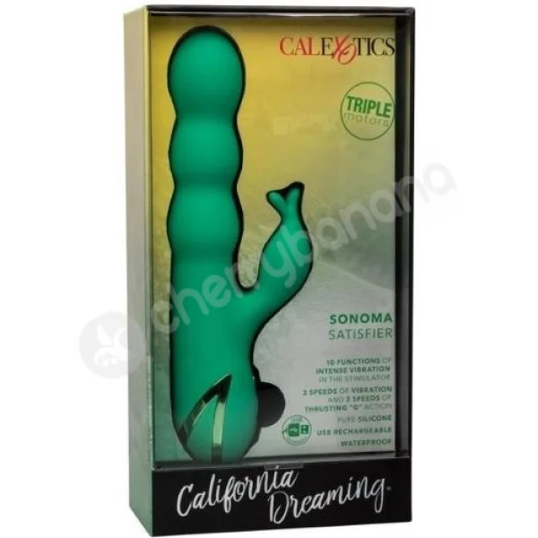 California Dreaming Sonoma Satisfier Thrusting G-Spot Shaft Vibrator With Triple Flickering Clit Stimulator