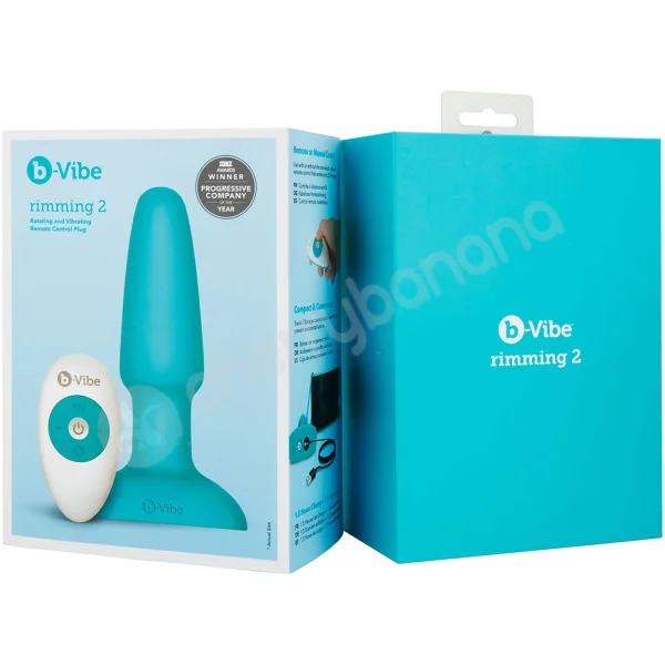 B-Vibe Blue Beaded Rimming Vibrating Butt Plug