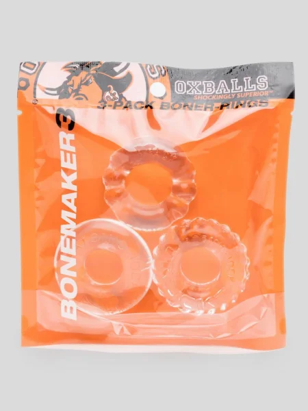 Oxballs Bonemaker Cock and Ball Ring Set Clear (3 Count)