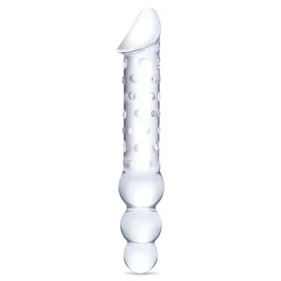 Glas 12 inch Double End Dildo With Anal Beads