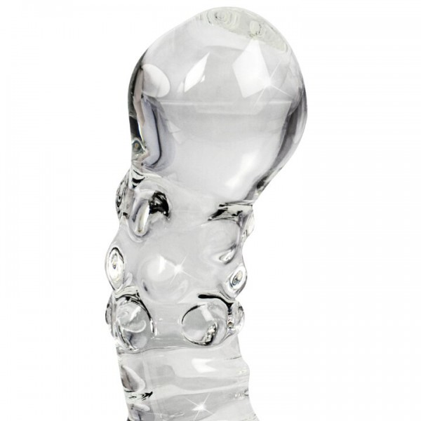 Glacier Glass Textured Dildo and Butt Plug Duo – 9 Inch — image 4 of 5