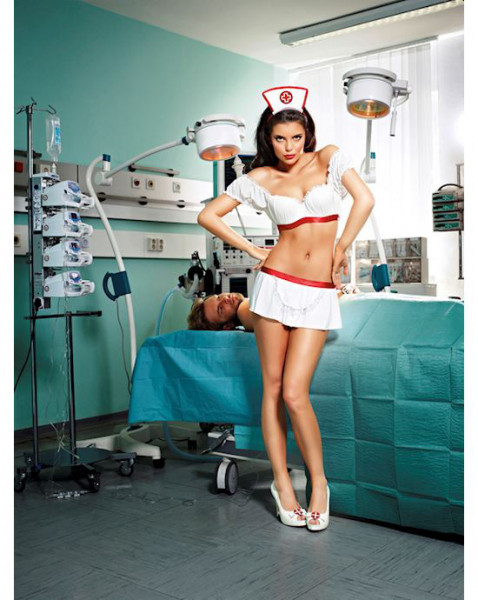 Cheeky Nurse Set - White/red - One Size