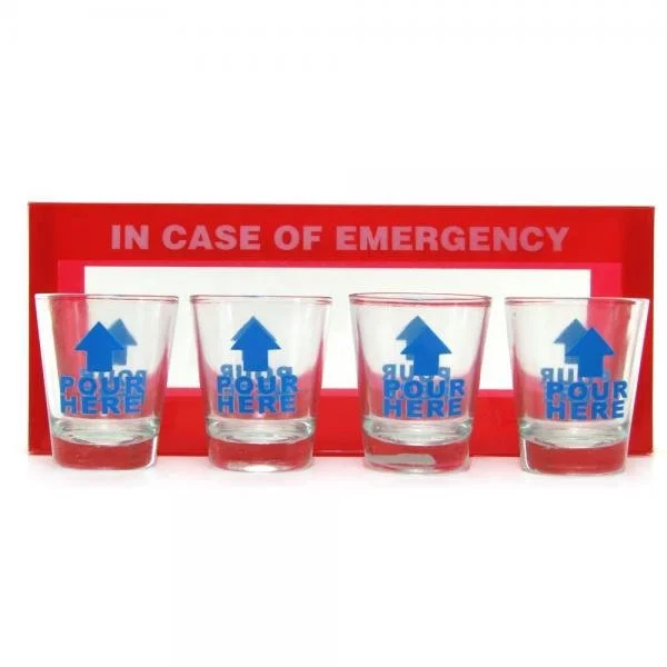 In Case Of Emergency Shot Glass Set 4 Each