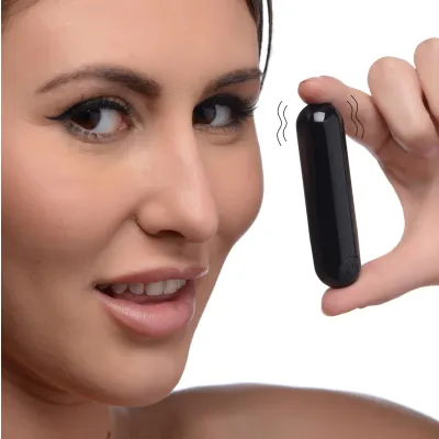 10x Rechargeable Vibrating Metallic Bullet Black