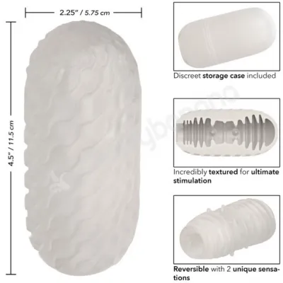 Boundless Reversible Ribbed Stroker With Case