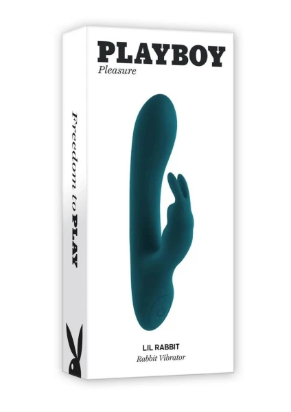 Playboy Pleasure Lil Rabbit Waterproof Rechargeable Silicone Dual Stimulation Vibrator - Teal