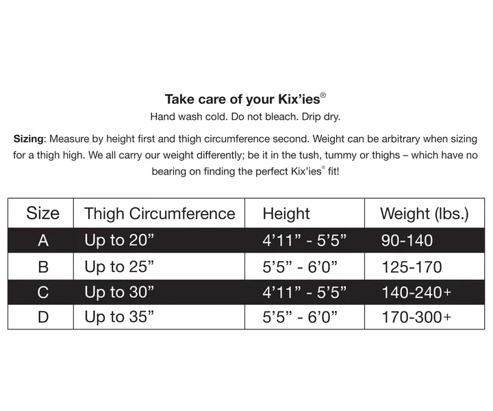 Kix'ies Dana Lynn Black Ribbed Thigh Highs