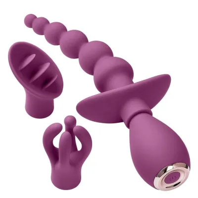 Cloud 9 Health and Wellness Anal Clitoral and Nipple Massager Kit Purple