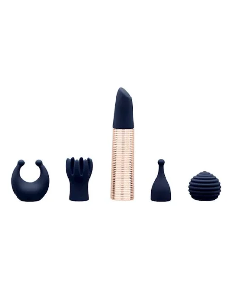 Pillow Talk Secrets Choices - 6 Piece Set Navy Blue And Rose Gold
