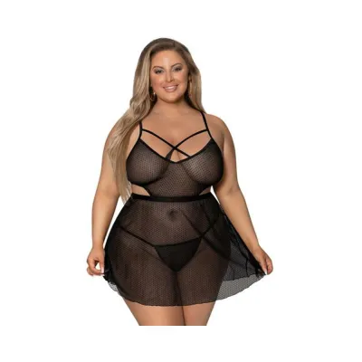 Magic Silk Girl Next Door Babydoll Panty Black Queen Size
