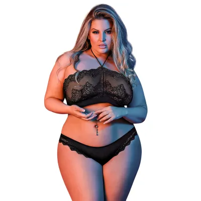 Sexy Time Halter Bandeau and Panty Set Queen Size