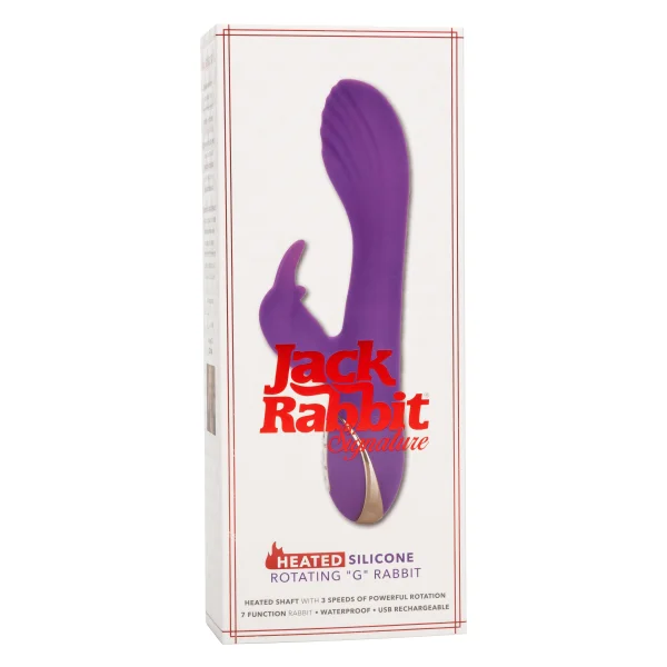 Jack Rabbit Signature Heated Silicone Rotating G Rabbit Rechargeable Vibrator By CalExotics