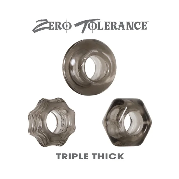 Triple Thick Cock Ring Trio Smoke — image 8 of 9