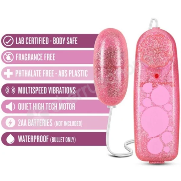 B Yours Glitter Pink Power Bullet With Controller