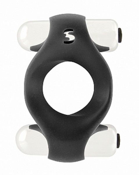 Dalton Double Vibrating Cockring Silicone 10 Speeds - Black